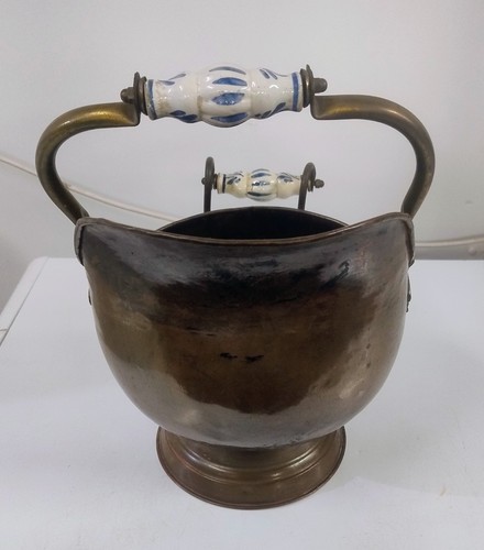 Antique copper coal scuttle - antique,