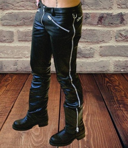 Men real leather zip - men's, up