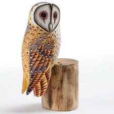 Barn Owl Hand Carved Painted