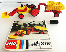Vintage LEGO Vehicle Set 378 Tractor & Manual from 1972 - NO STEERING MECHANISM