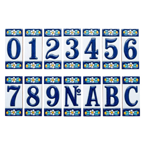 Mini blue floral ceramic - blue,