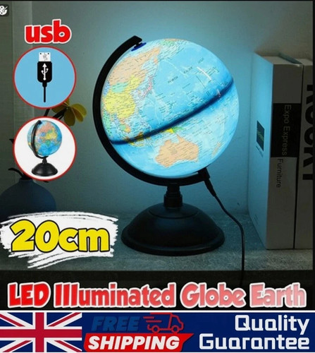 Illuminated globe usb study - globe, w/usb