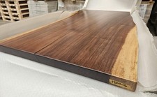 180x86cm Solid Walnut Live Edge Dining Table, 5cm Thick with Metal Legs