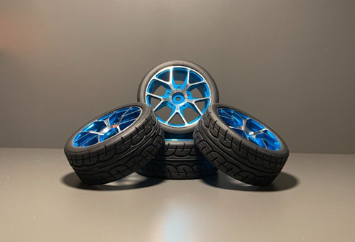 Car blue alloy wheels - blue,
