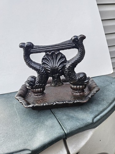 Antique cast iron dolphin boot - antique,