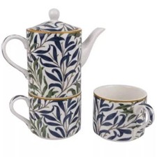 William Morris China Tea for 2 Set Willow Bough Pattern Gift Idea