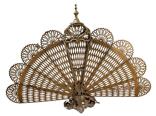 Antique brass peacock - antique, fire