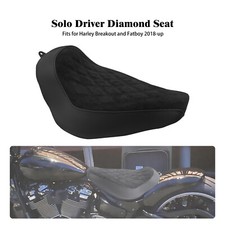 Black Suede Front Driver Solo Seat For Harley Fat Boy Breakout FXBR 2018-2023