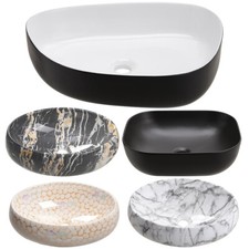 Rectangular Bathroom Basin Sink Ceramic Bowl Vanity Counter Top Cloakroom Wash