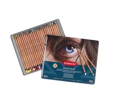 Derwent LIGHTFAST Professional Quality Artist Oil Base Colour Pencils 24 Tin Set