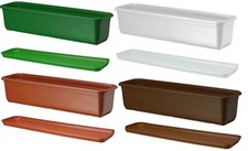 Balcony Box Window Box with Coasters Venus Various Colours 30 CM -80 CM