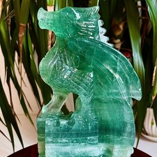 5.77LB Beautiful natural fluorite dragon carving mineral specimen for decoration