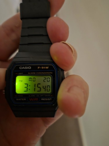 Casio 91w digital alarm - wr, f-91w