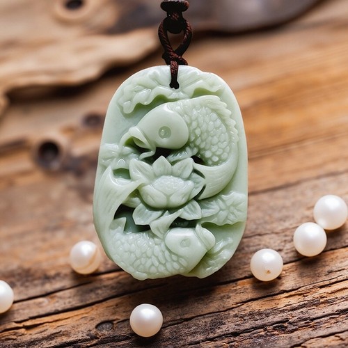 Green real jade carp - green, fish
