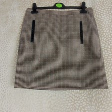 Truly By Part Two Size UK 10 Brown Mini Skirt Check Plaid Print Preppy Stylish