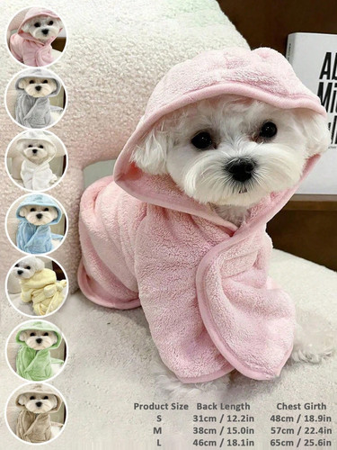 Pet bathrobe towel hooded - towel,