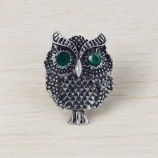 Cute Vintage Silver Tone Owl