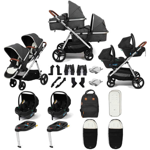 Double pushchair travel system - pushchair,