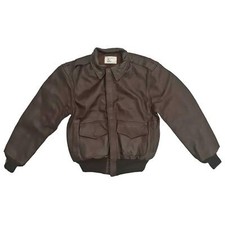 Flight Bomber Jacket A2 Leather US Air Force Army Military Coat Flyer U.S.A.F