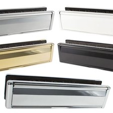 12" Inch Letter Box Plate Set Affinity Sprung Heavy Duty Metal UPVC Wooden Doors