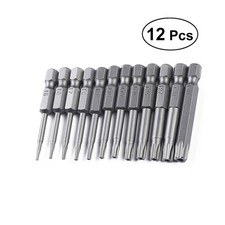 12 Pcs 1/4 Inch T5-T40 Screw Driver Bit Steel Screwdriver Drill Bits