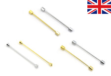 Mens Neck Tie Shirt Pin Tie 6.5 cm Bar Silver Gold Collar Clip Clasp Gift UK