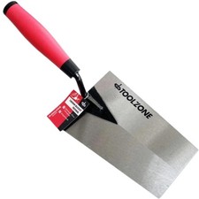 Toolzone Bucket Trowel 180mm Soft Grip Plastering Bricklayer Cement Mixing Tool 