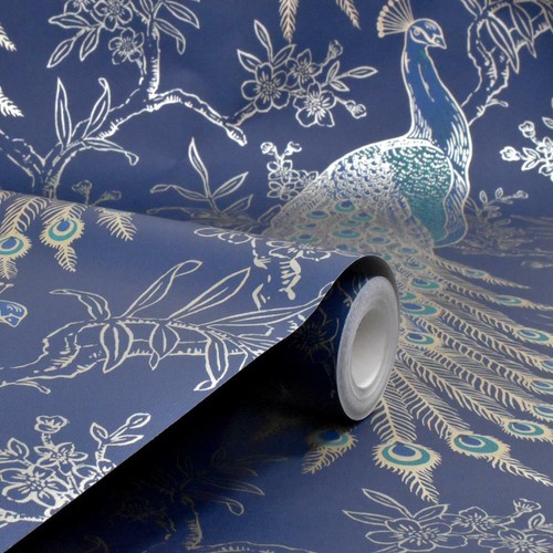 Rasch navy blue metallic gold - rasch,