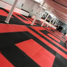 40mm Martial Arts Jigsaw Mats 1m2 Red/Black Karate TKD Yoga Judo BJJ Kickboxing 