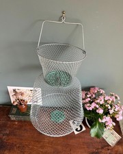 Vintage French Metal Fishing Basket