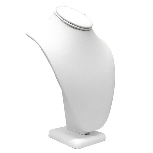 Tall white leatherette - 7.5",