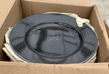 6 Black Enamel 24cm Dia Plates