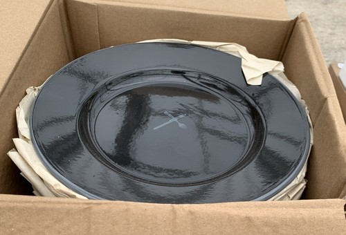 Black enamel dinner plates - enamel,