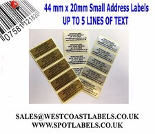 Personalised Printed Sticky Address Labels Stickers White Gold Silver 