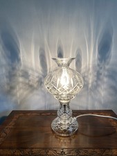 Vintage Waterford Hurricane Crystal Table Lamp With original box and receipt.