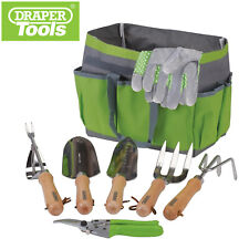 Draper Stainless Steel Gardening Tool Set Trowels Gloves Secateurs + Storage Bag
