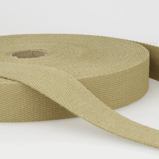 25 mm /30mm Solid Plain Cotton Stephanoise Webbing bag strapping. Per metre.
