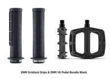 DMR V6 Pedals & DMR Gridlock Grip MTB BMX DH Custom Bundle- Black