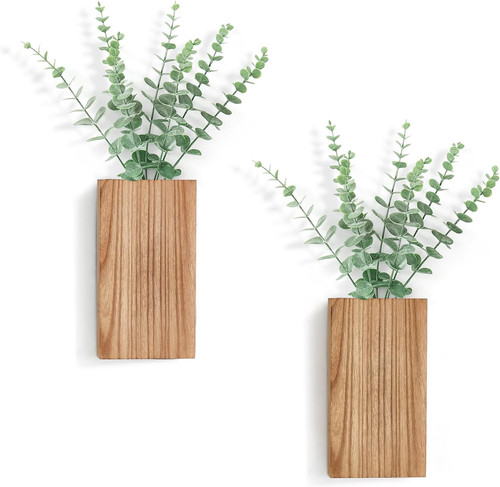 Pack wood wall planter - wood, vase