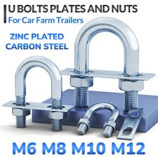 U Bolts Plates and Nuts M6 M8 M10 M12 Zinc Plated Bracket For Car Farm Trailers