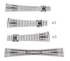 PECO 'N' GAUGE LOT OF 8 STREAMLINE RIGHT/LEFT HAND POINT & LONG CROSSING TRACK