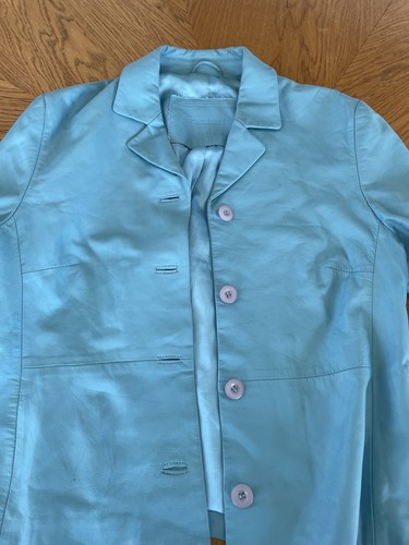 Apriori blue leather jacket - blue,