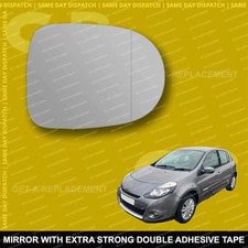 For Renault Clio wing mirror glass 09-12 Right Driver side Aspherical Wide Angle