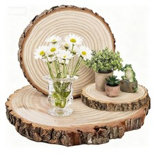 18-25cm Wooden Log Slices Rounds Unfinished Wood Slices for Centerpieces, Crafts