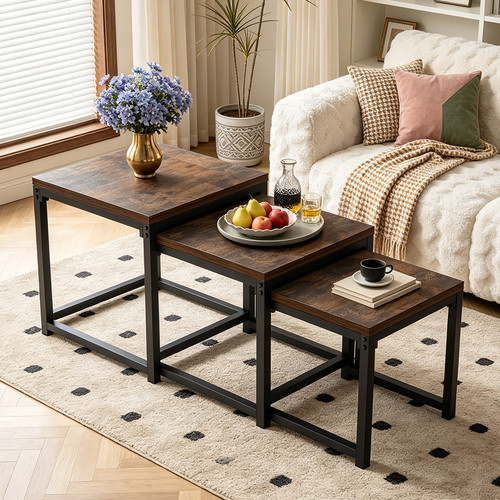 Rustic nesting coffee table - nesting,