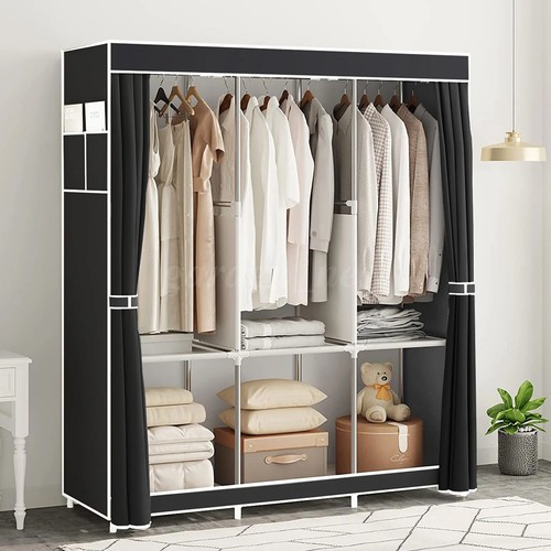 Large canvas fabric wardrobe - large,