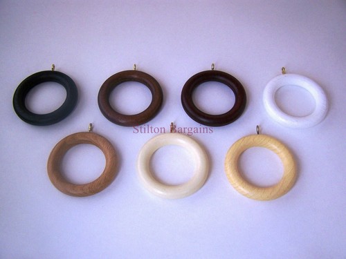 Solid wooden curtain rings - wooden, 9