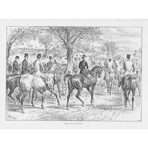 Victorian fox hunting scene - hunting,