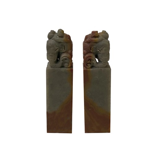 Pair chinese soap - chinese, carved