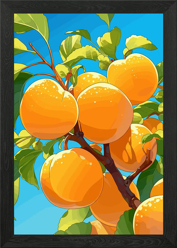 Apricot tree branch with - apricot,